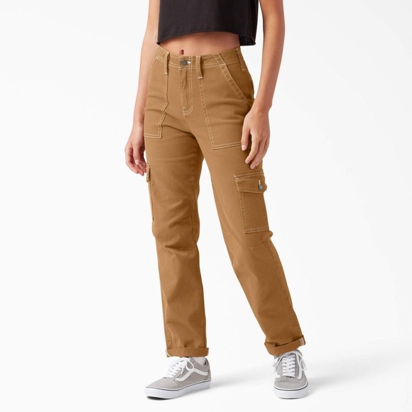 Dickies Pants - Dickies Skinny Fit Cargo Pants Women's Size 7/28 Red Duck Khaki